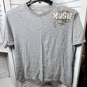 NDSU Bison Pro Player T-Shirt Men's L Gray‎ Distressed Mascot Appliqué